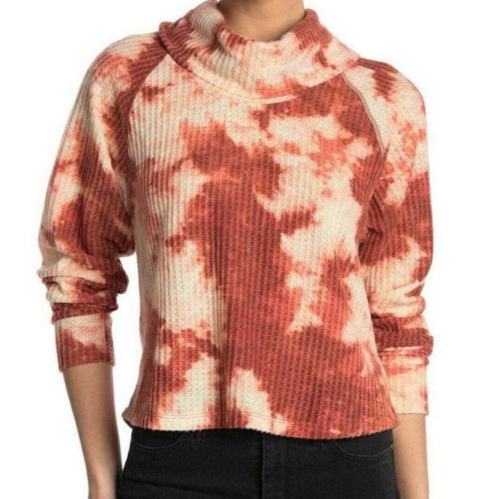 Abound Tie Dye Cowl Neck Long Sleeve Top